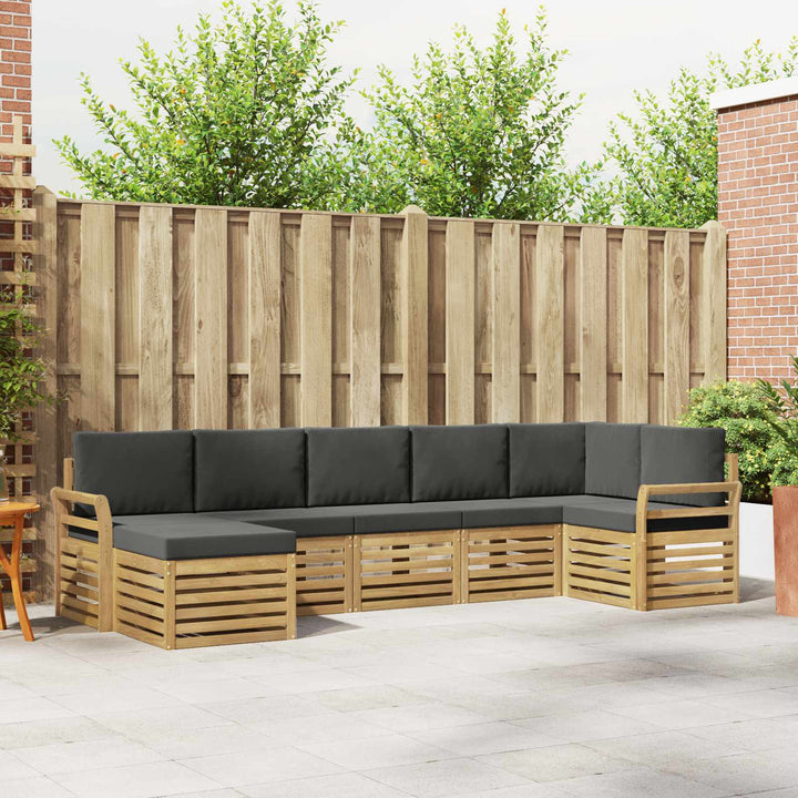 Udendørs sofagruppe 7 pcs Hvid og antracit