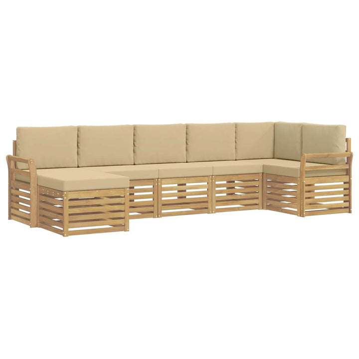 Udendørs sofagruppe 7 pcs Hvid og Beige