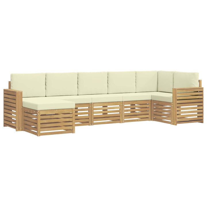 Udendørs sofagruppe 7 pcs Hvid og cremefarvet