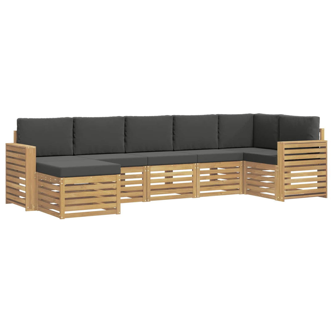 Udendørs sofagruppe 7 pcs Hvid og antracit