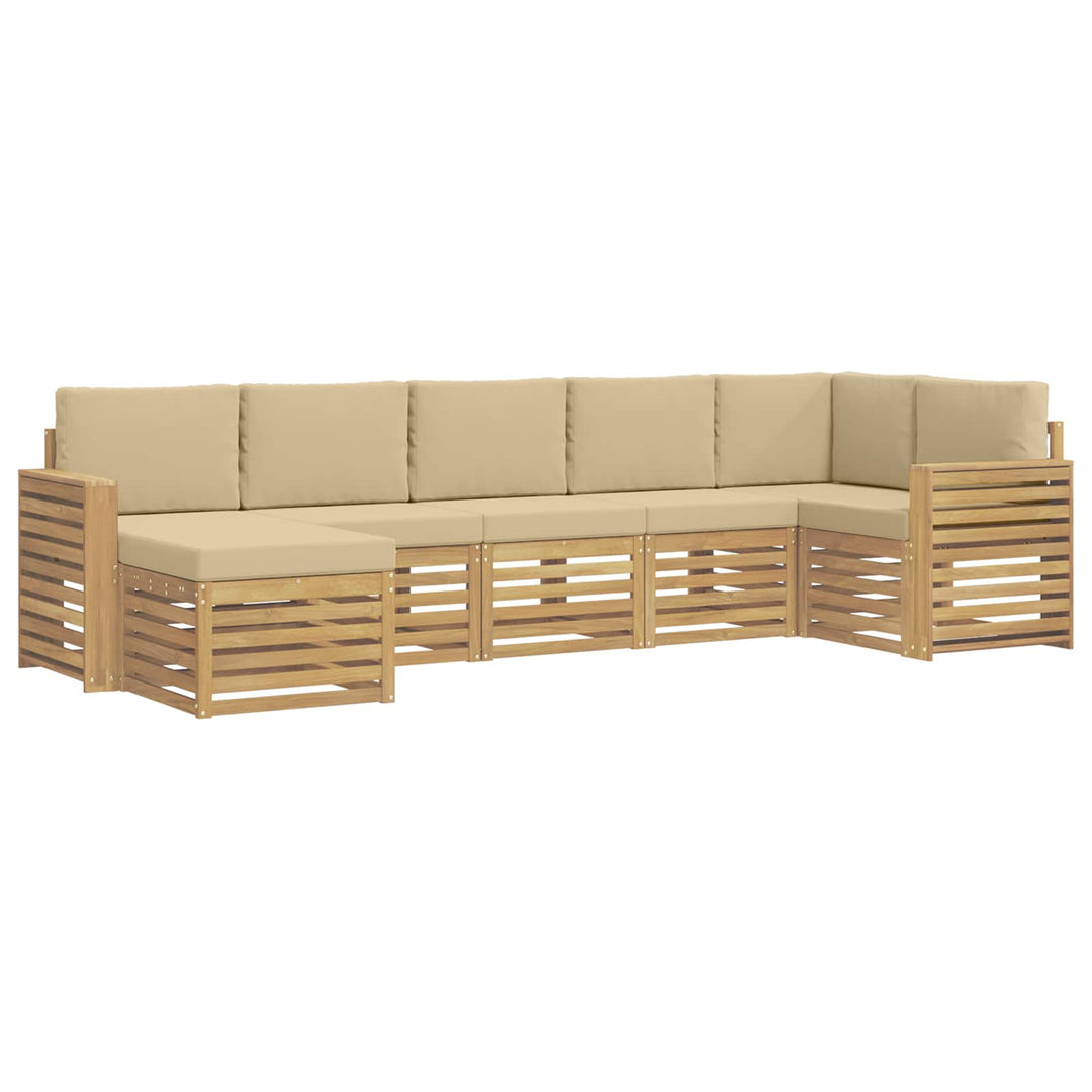 Udendørs sofagruppe 7 pcs Hvid og Beige