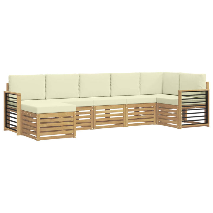 Udendørs sofagruppe 7 pcs Hvid og cremefarvet