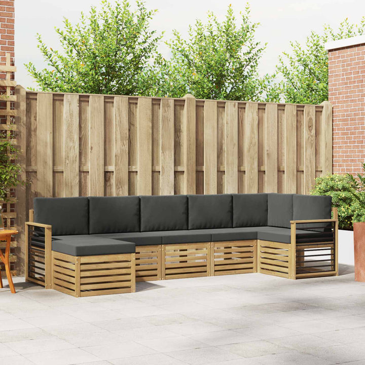 Udendørs sofagruppe 7 pcs Hvid og antracit