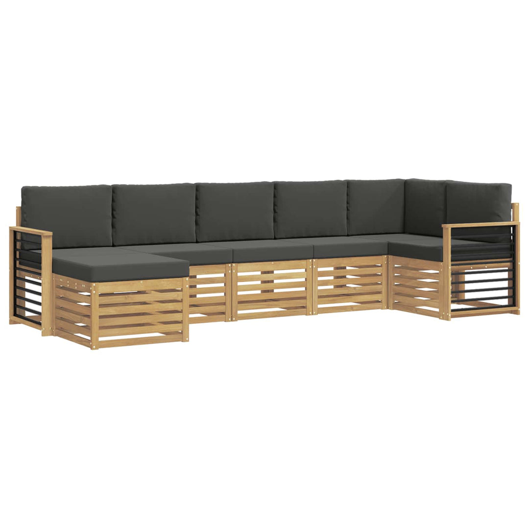 Udendørs sofagruppe 7 pcs Hvid og antracit