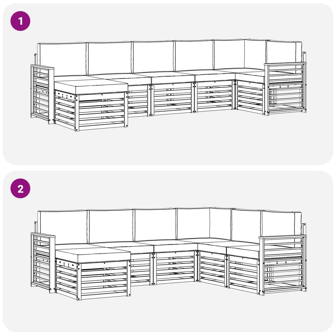 Udendørs sofagruppe 7 pcs Hvid og antracit
