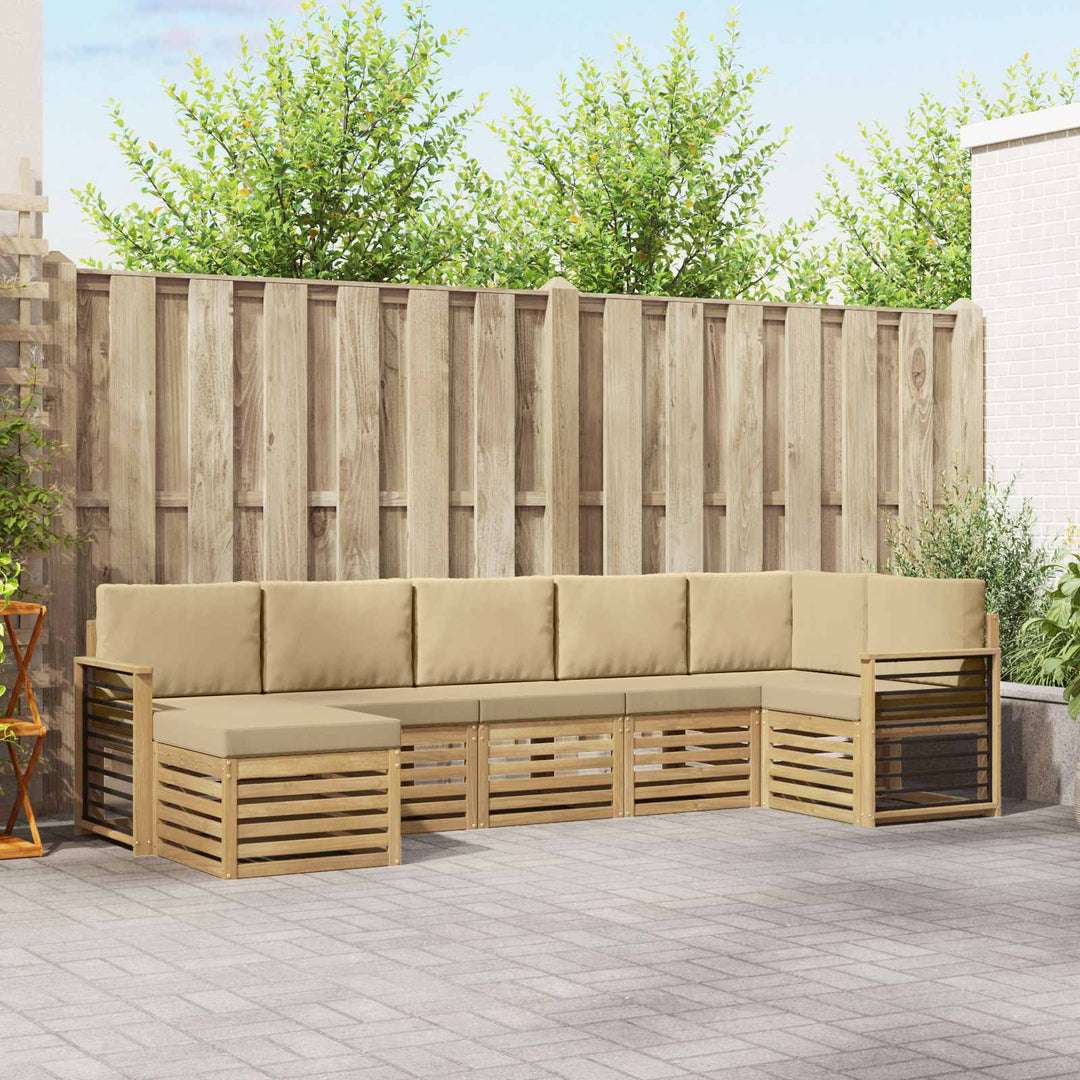 Udendørs sofagruppe 7 pcs Hvid og Beige