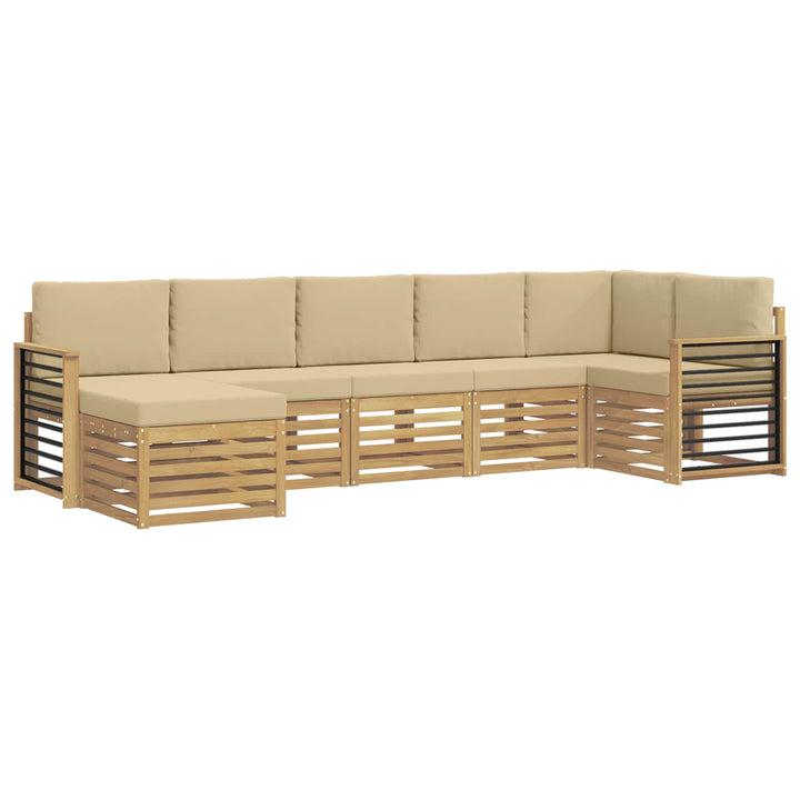 Udendørs sofagruppe 7 pcs Hvid og Beige