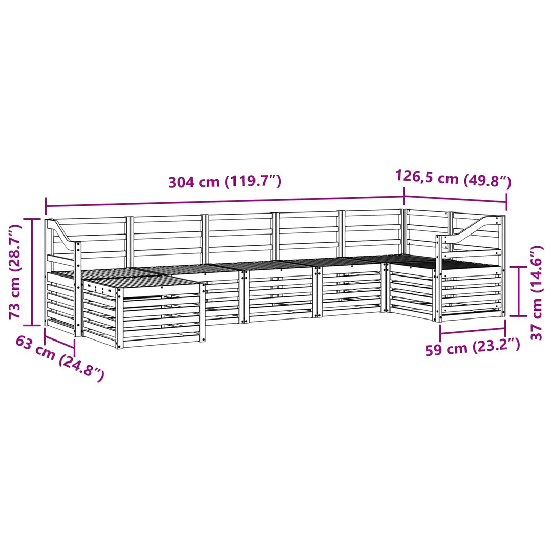 Udendørs sofagruppe 7 pcs Hvid