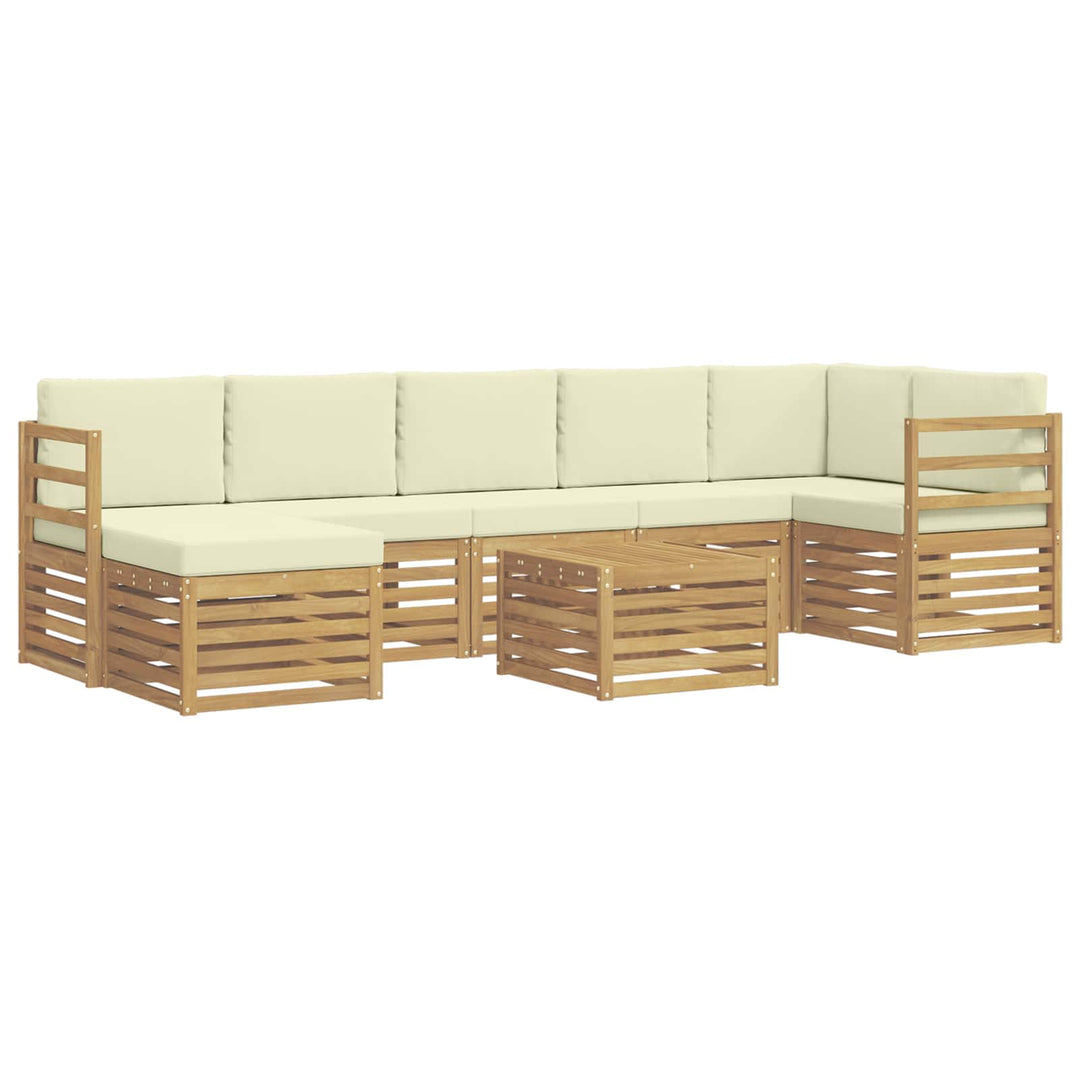 Udendørs sofagruppe 8 pcs Hvid og cremefarvet 59 x 59 x 37 cm