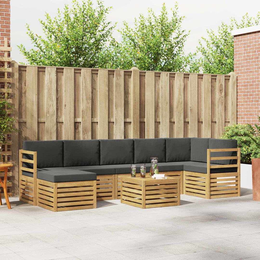 Udendørs sofagruppe 8 pcs Hvid og antracit 59 x 59 x 37 cm