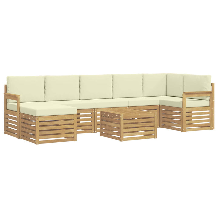 Udendørs sofagruppe 8 pcs Hvid og cremefarvet 59 x 59 x 37 cm