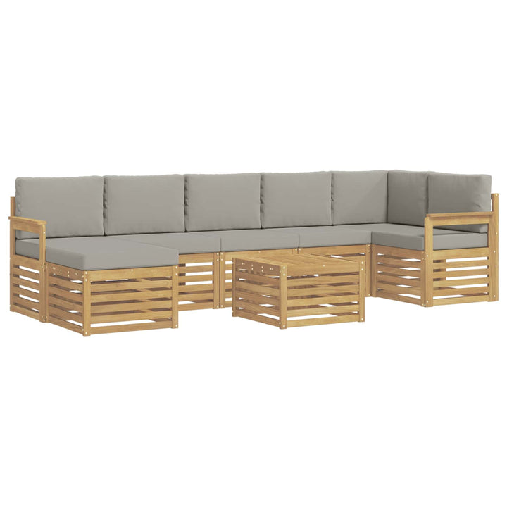 Udendørs sofagruppe 7 pcs Hvid Og Lys Grå 59 x 59 x 37 cm