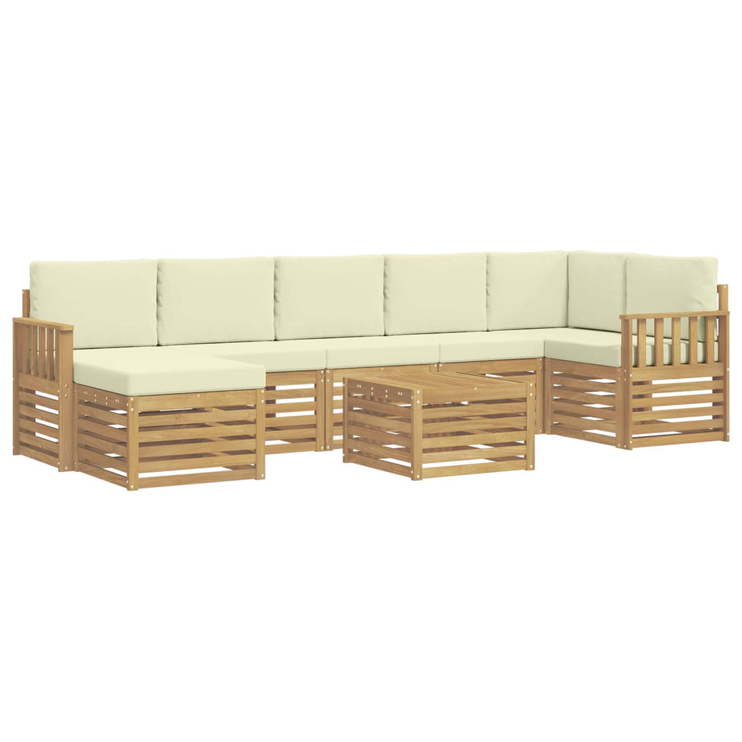 Udendørs sofagruppe 8 pcs Hvid og cremefarvet 59 x 59 x 37 cm