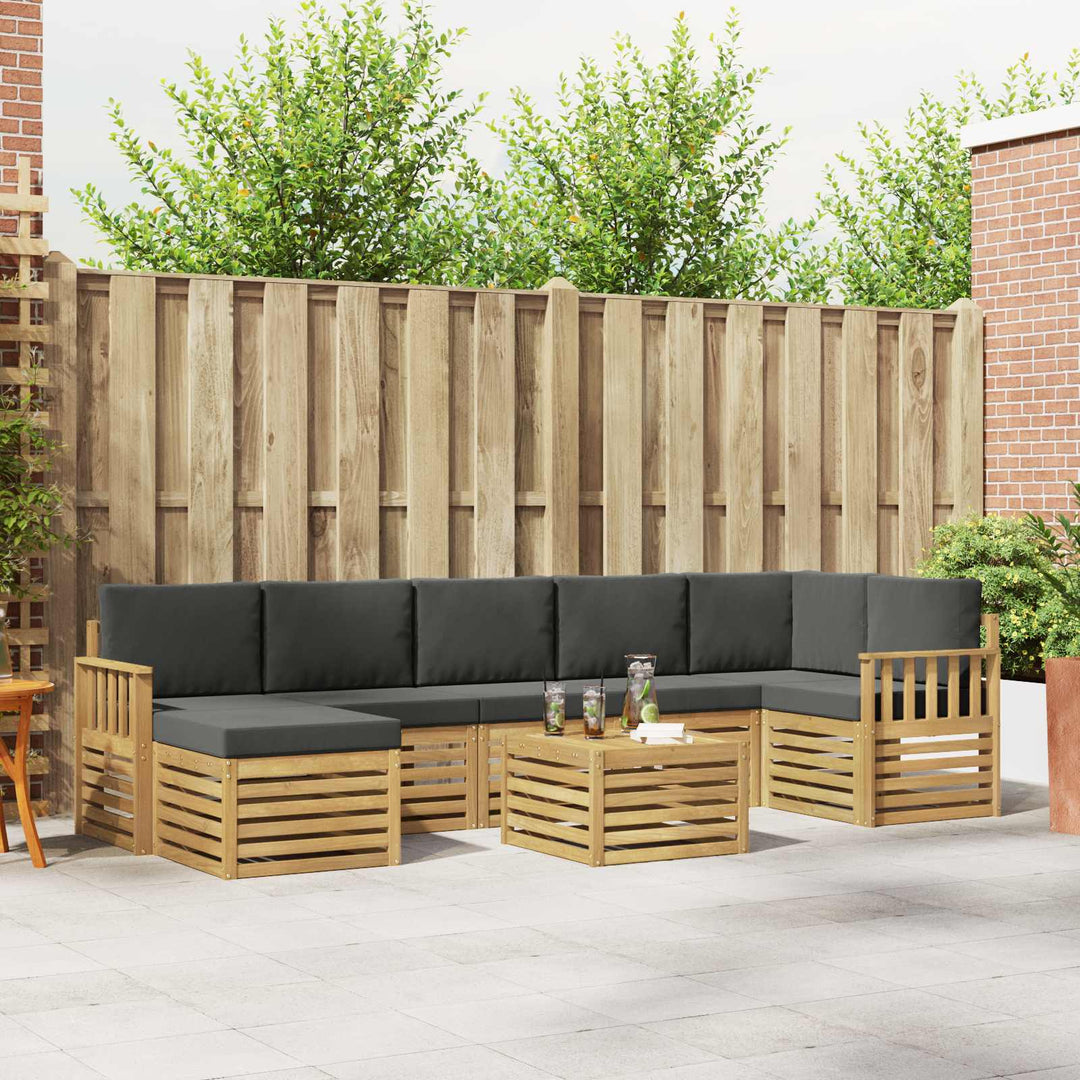 Udendørs sofagruppe 8 pcs Hvid og antracit 59 x 59 x 37 cm