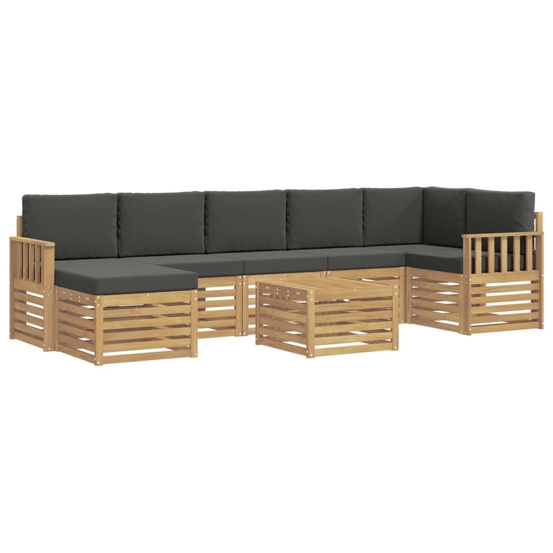 Udendørs sofagruppe 8 pcs Hvid og antracit 59 x 59 x 37 cm