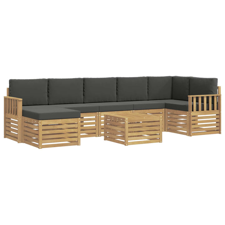 Udendørs sofagruppe 8 pcs Hvid og antracit 59 x 59 x 37 cm
