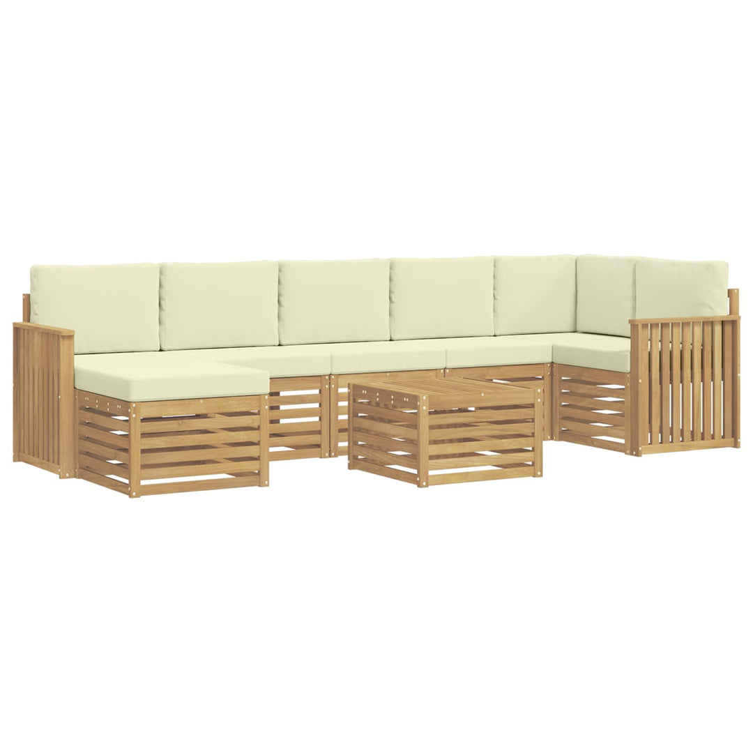 Udendørs sofagruppe 8 pcs Hvid og cremefarvet 59 x 59 x 37 cm