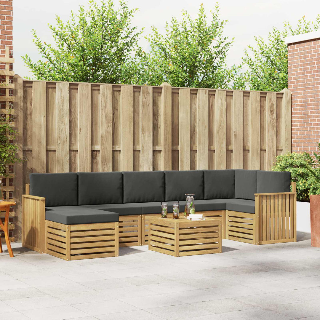 Udendørs sofagruppe 8 pcs Hvid og antracit 59 x 59 x 37 cm