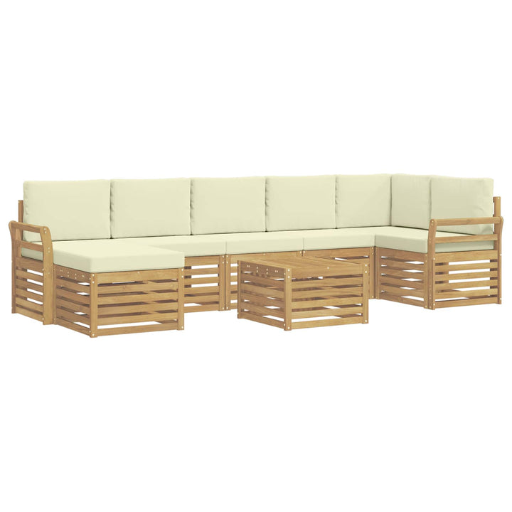 Udendørs sofagruppe 8 pcs Hvid og cremefarvet 59 x 59 x 37 cm