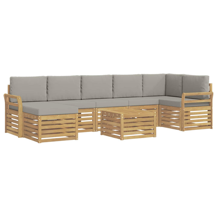 Udendørs sofagruppe 8 pcs Hvid og lysegrå 59 x 59 x 37 cm