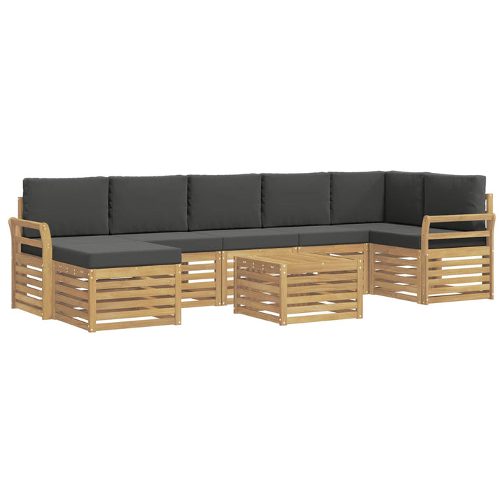 Udendørs sofagruppe 8 pcs Hvid og antracit 59 x 59 x 37 cm