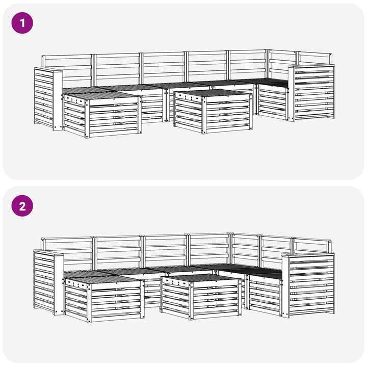 Udendørs sofagruppe 8 pcs Hvid 59 x 59 x 37 cm