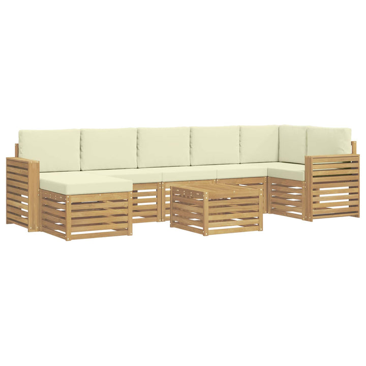 Udendørs sofagruppe 8 pcs Hvid og cremefarvet 59 x 59 x 37 cm