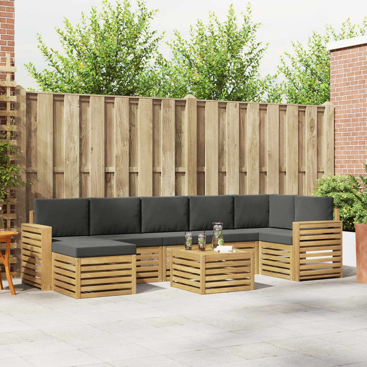 Udendørs sofagruppe 8 pcs Hvid og antracit 59 x 59 x 37 cm