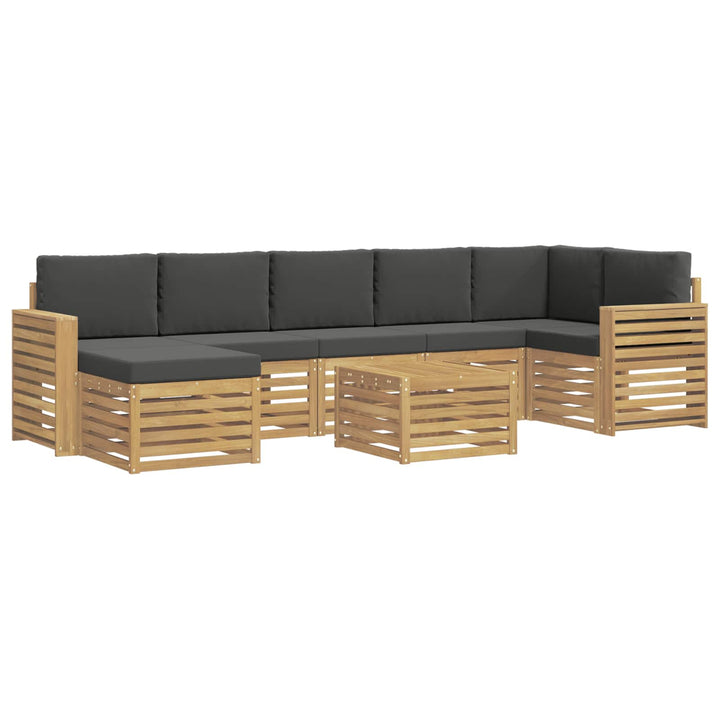 Udendørs sofagruppe 8 pcs Hvid og antracit 59 x 59 x 37 cm