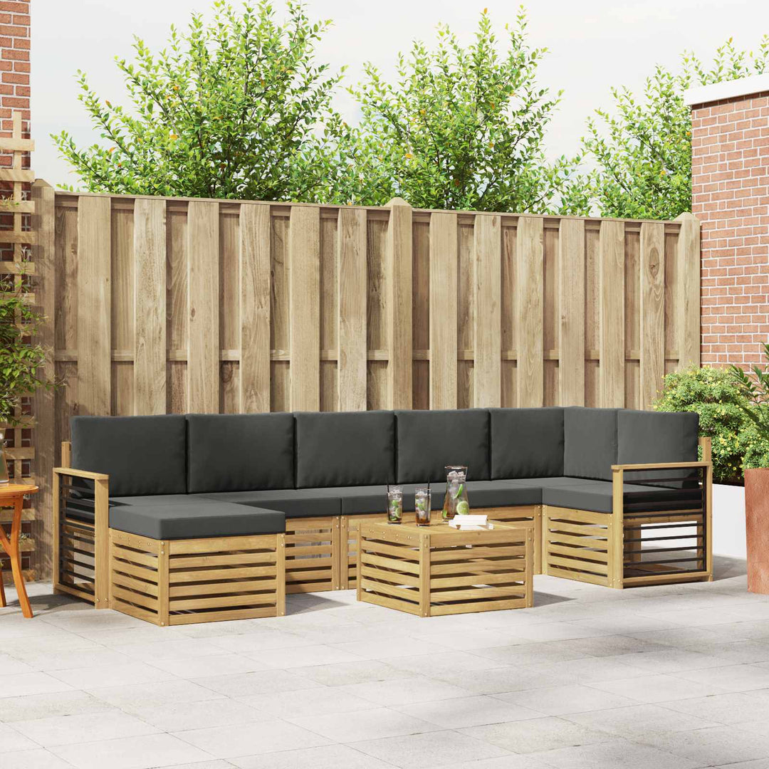 Udendørs sofagruppe 8 pcs Hvid og antracit 59 x 59 x 37 cm