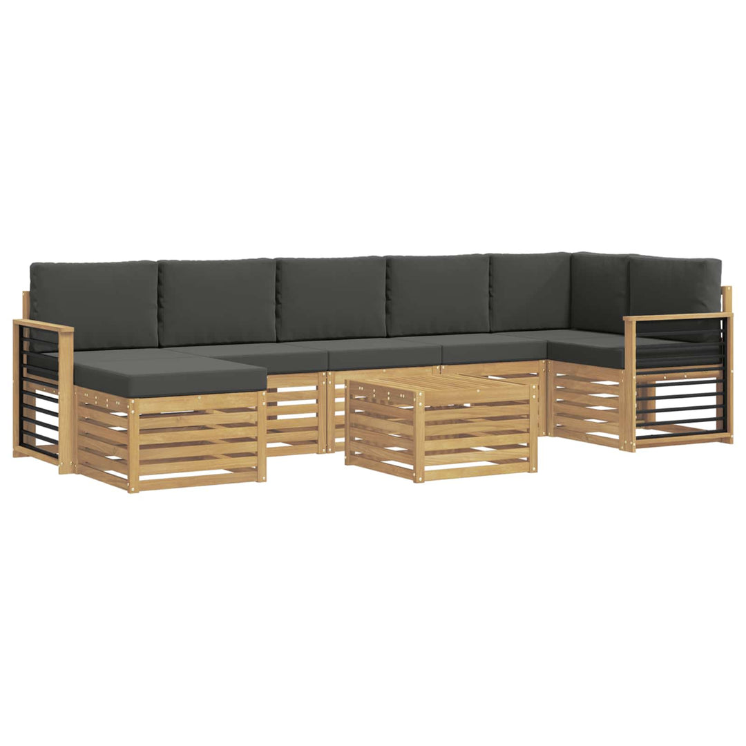 Udendørs sofagruppe 8 pcs Hvid og antracit 59 x 59 x 37 cm