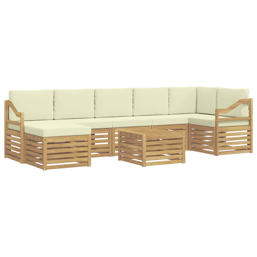 Udendørs sofagruppe 8 pcs Hvid og cremefarvet 59 x 59 x 37 cm