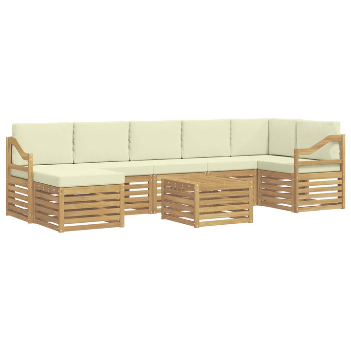 Udendørs sofagruppe 8 pcs Hvid og cremefarvet 59 x 59 x 37 cm