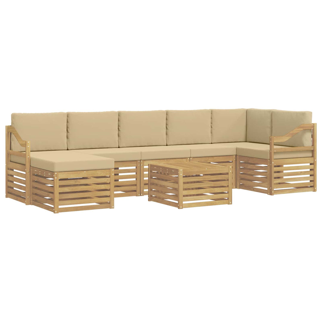 Udendørs sofagruppe 8 pcs Hvid og Beige 59 x 59 x 37 cm