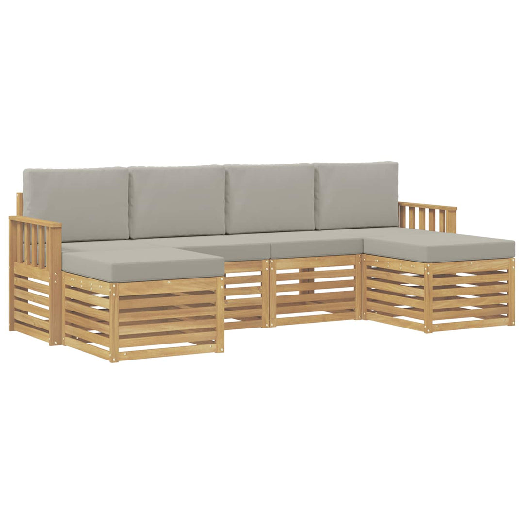 Udendørs sofagruppe 5 pcs Hvid Og Lys Grå 249 x 122,5 x 73 cm