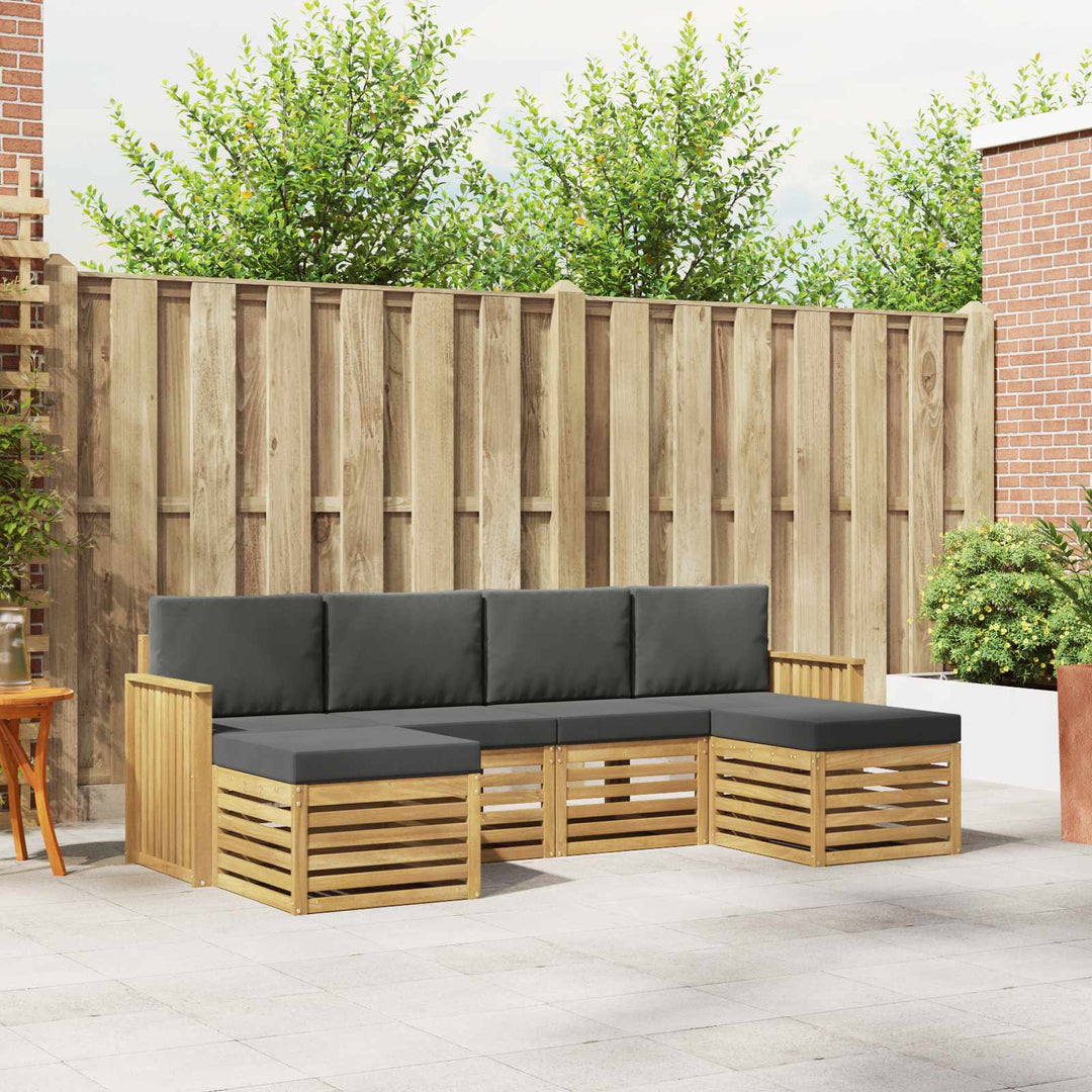 Udendørs sofagruppe 6 pcs Hvid og antracit 249 x 122,5 x 73 cm