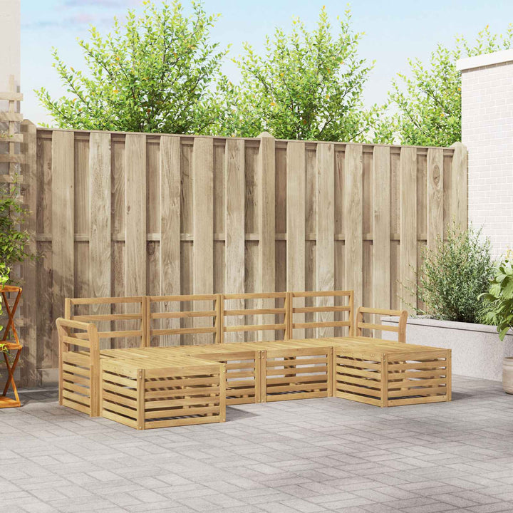 Udendørs sofagruppe 6 pcs Hvid 253 x 122,5 x 73 cm