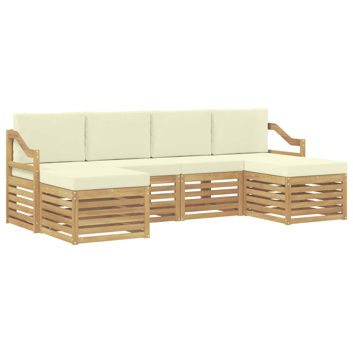 Udendørs sofagruppe 6 pcs Hvid og cremefarvet
