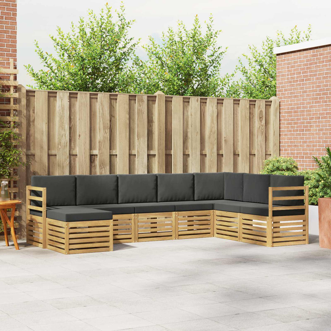 Udendørs sofagruppe 8 pcs Hvid og antracit 304 x 185,5 x 73 cm