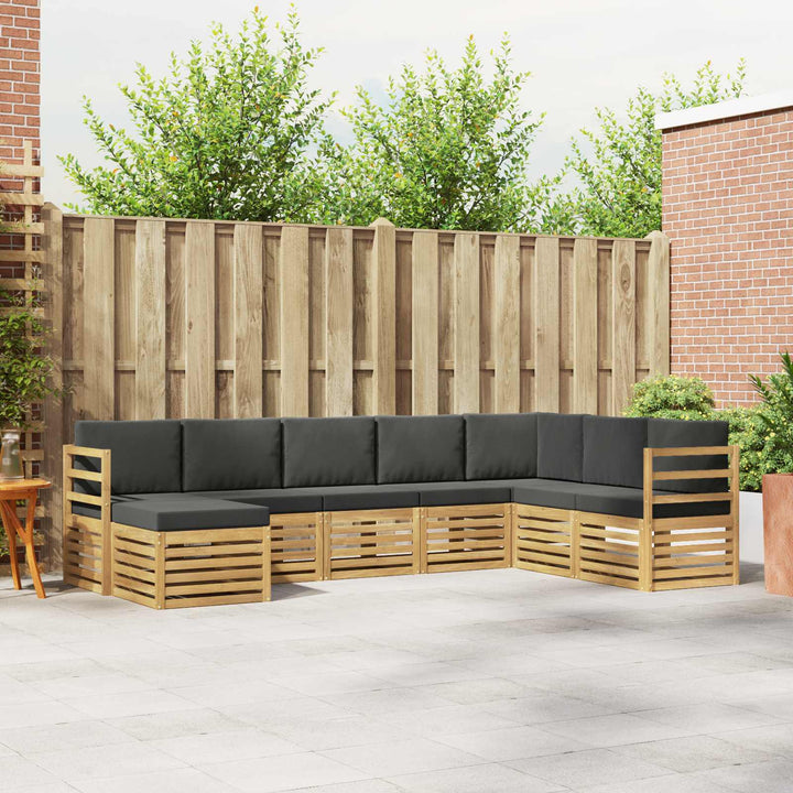 Udendørs sofagruppe 8 pcs Hvid og antracit 304 x 185,5 x 73 cm