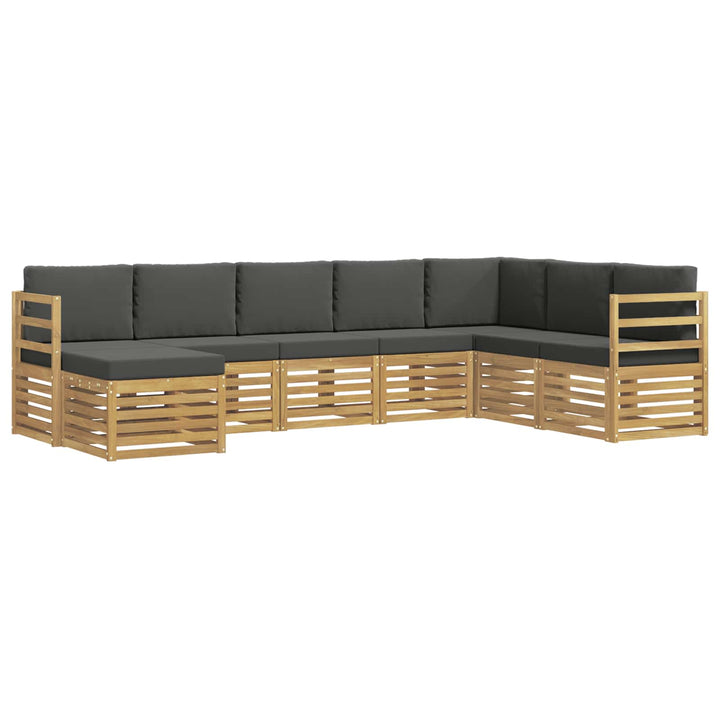 Udendørs sofagruppe 8 pcs Hvid og antracit 304 x 185,5 x 73 cm