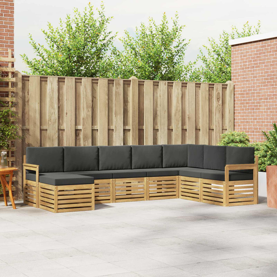 Udendørs sofagruppe 8 pcs Hvid og antracit 306 x 187,5 x 73 cm