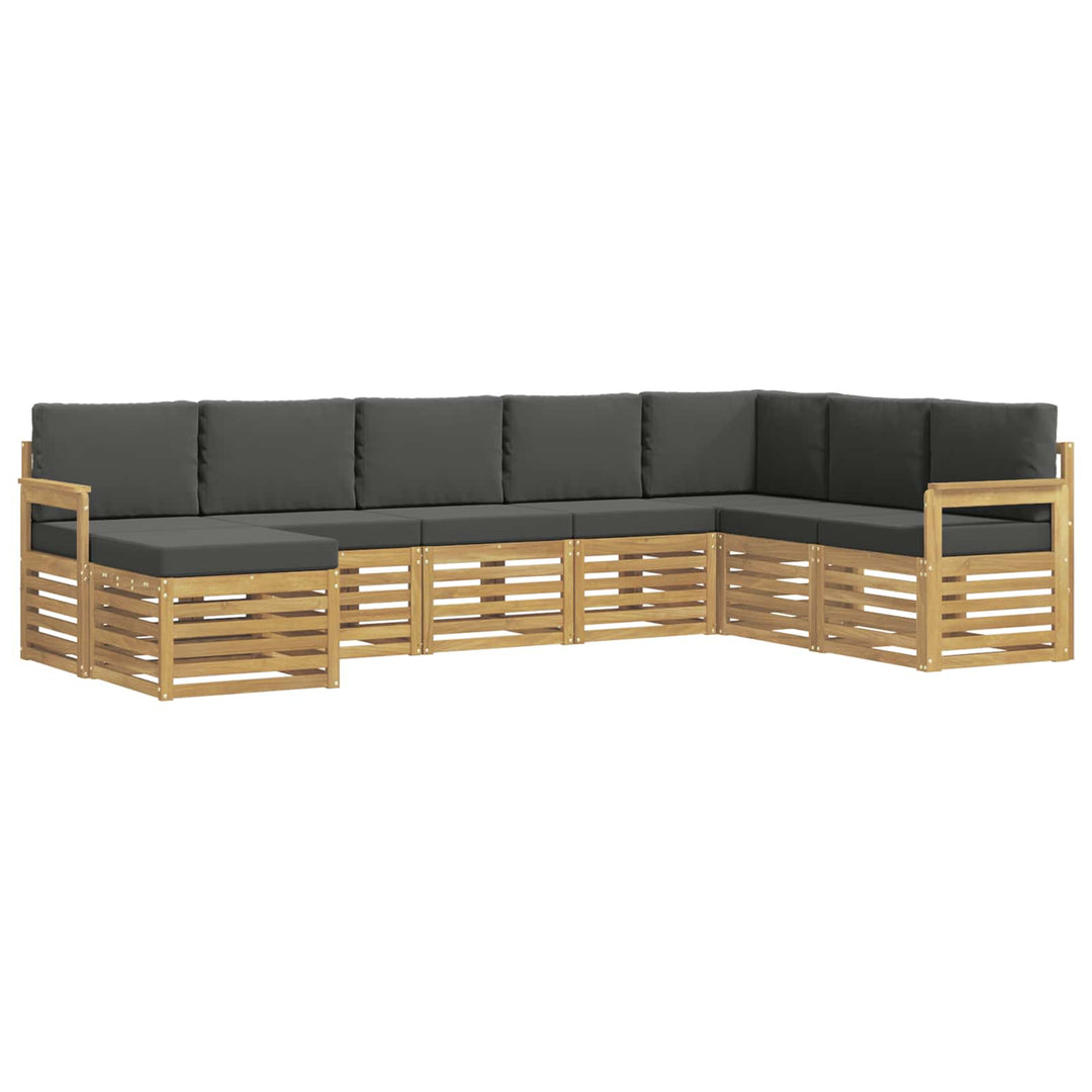 Udendørs sofagruppe 8 pcs Hvid og antracit 306 x 187,5 x 73 cm