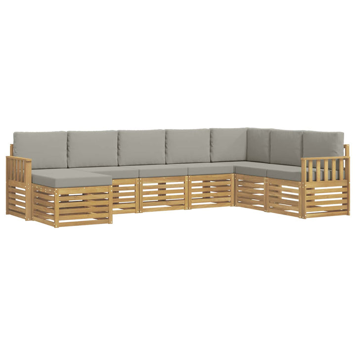 Udendørs sofagruppe 6 pcs Hvid Og Lys Grå 306 x 128,5 x 73 cm