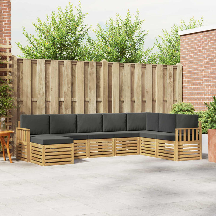Udendørs sofagruppe 8 pcs Hvid og antracit 306 x 187,5 x 73 cm