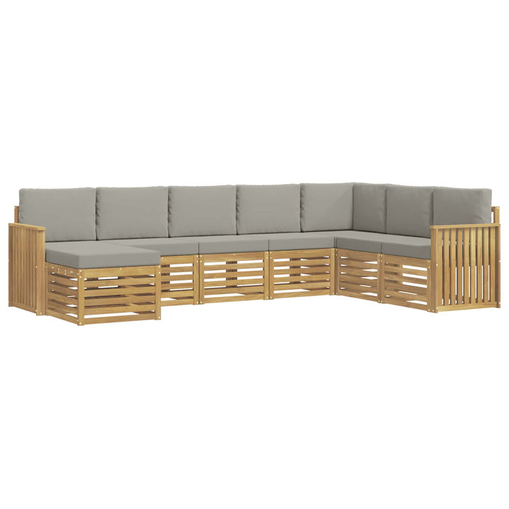 Udendørs sofagruppe 8 pcs Hvid og lysegrå 306 x 187,5 x 73 cm