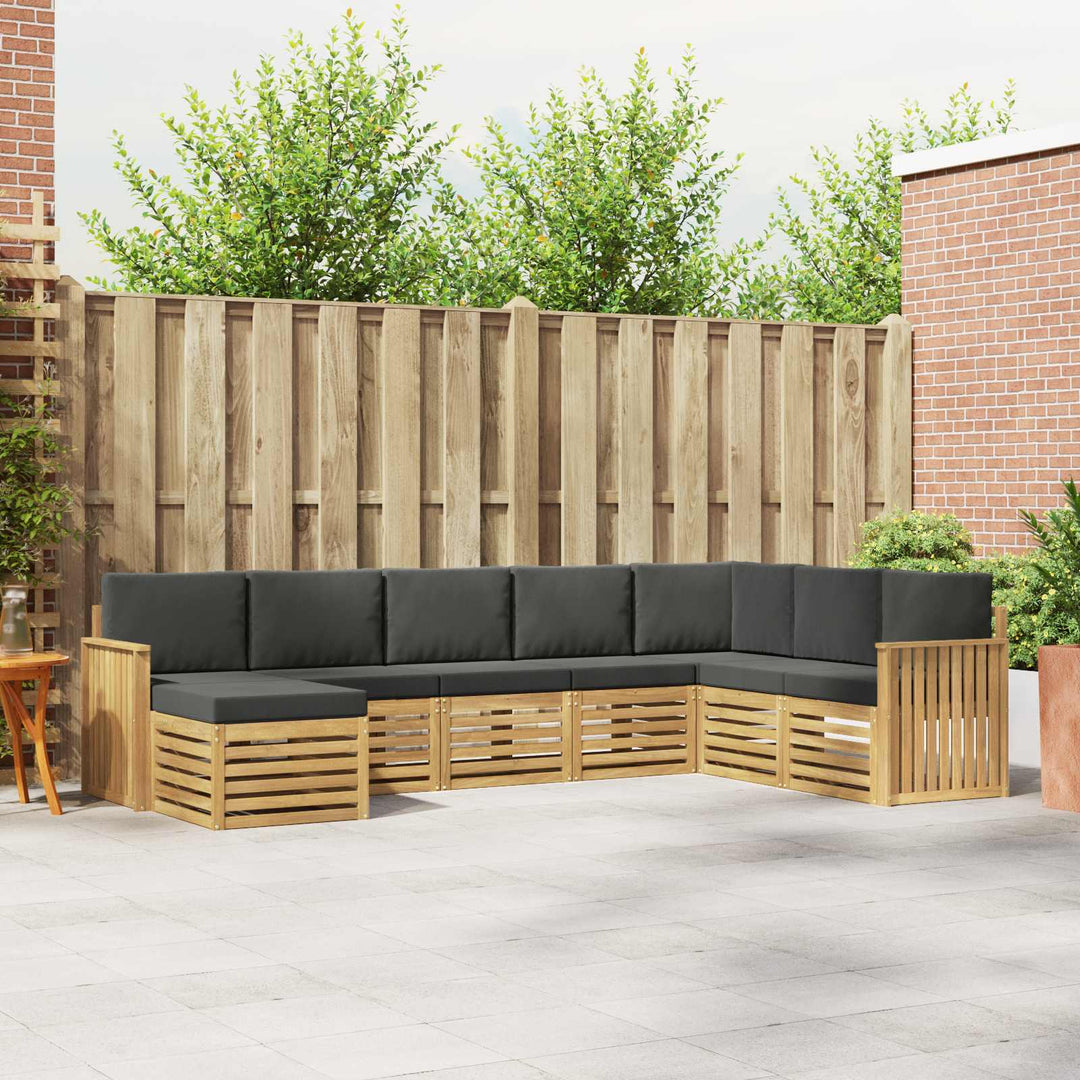 Udendørs sofagruppe 8 pcs Hvid og antracit 306 x 187,5 x 73 cm