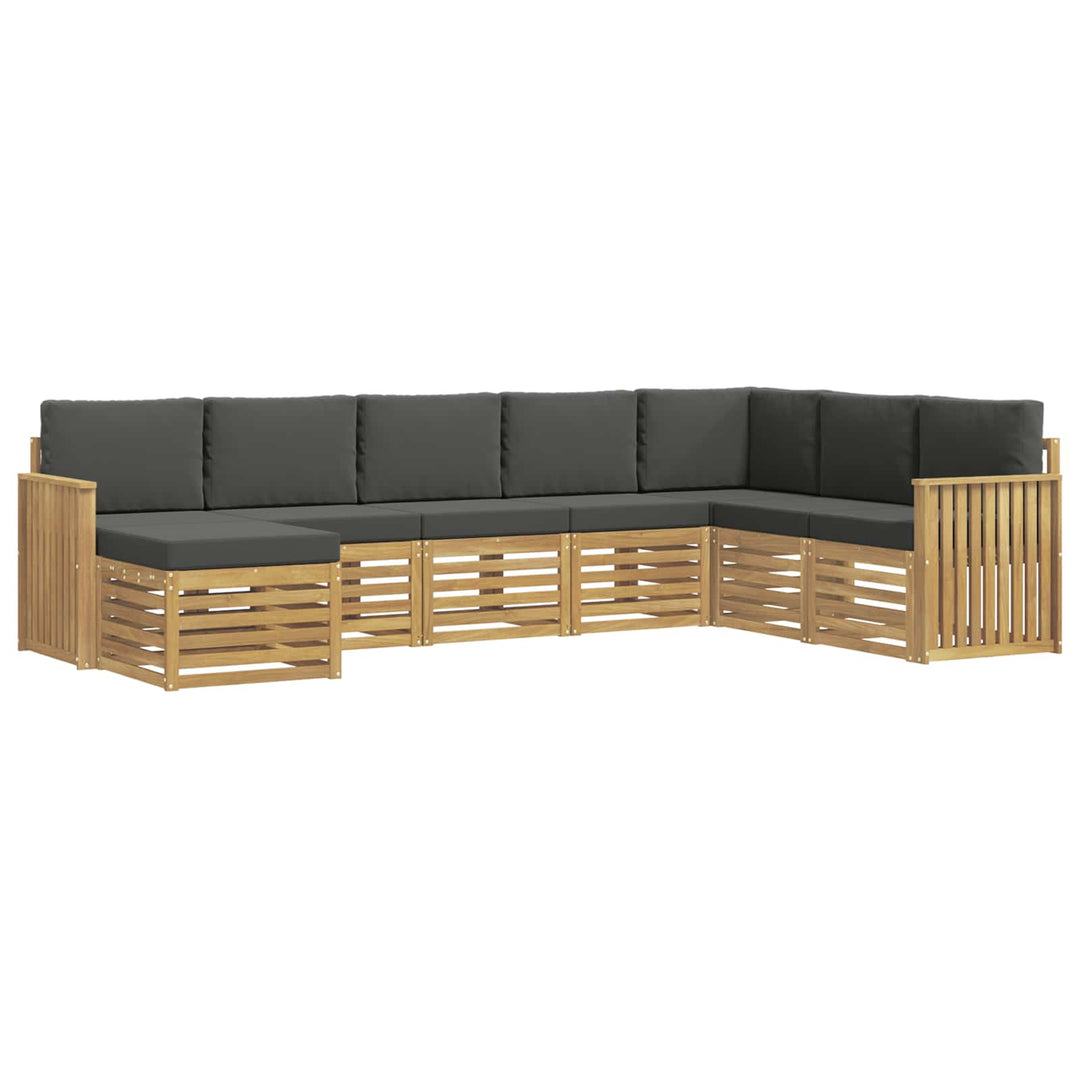 Udendørs sofagruppe 8 pcs Hvid og antracit 306 x 187,5 x 73 cm