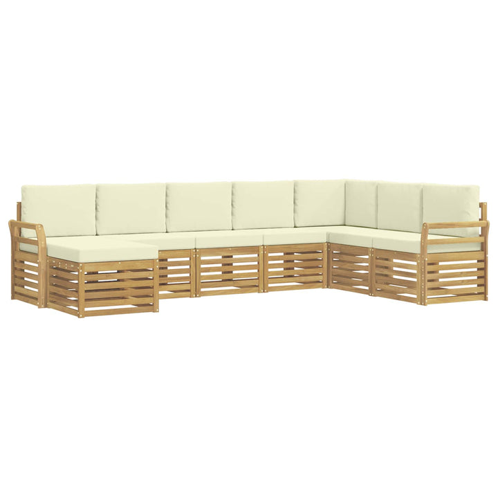 Udendørs sofagruppe 8 pcs Hvid og cremefarvet 308 x 190 x 73 cm