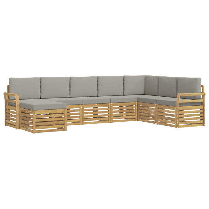 Udendørs sofagruppe 8 pcs Hvid og lysegrå 308 x 190 x 73 cm